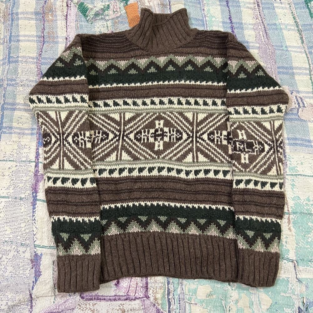 Polo Ralph Lauren Wool Alpaca Fair Isle Sweater Mock Neck XS